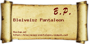 Bleiveisz Pantaleon névjegykártya